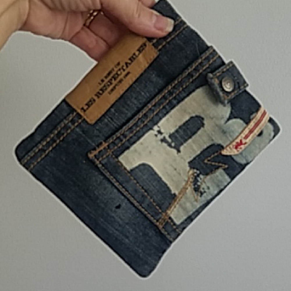 Rare! Vintage Parasuco Jean Denim Pocket Clutch Bag